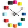 Designer self-adhesive wall clock Future Time FT3000MC Cubic multicolor (Obr. 0)