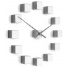 Designer self-adhesive wall clock Future Time FT3000SI Cubic silver (Obr. 0)