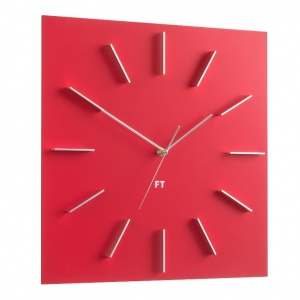 Wall Clock Future Time FT1010RD Square red 40cm
