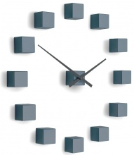 Designer self-adhesive wall clock Future Time FT3000GY Cubic light grey