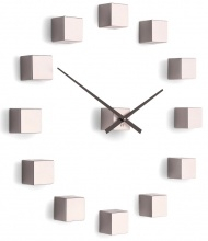 Designer self-adhesive wall clock Future Time FT3000PI Cubic pink