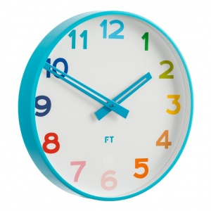 Wall clock for kids Future Time FT5010BL Rainbow blue 30cm
