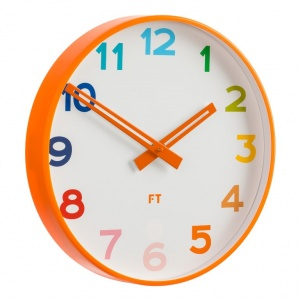 Wall clock for kids Future Time FT5010OR Rainbow orange 30cm
