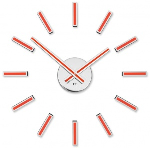 Designer self-adhesive wall clock Future Time FT9400RD Modular red 40cm