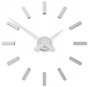 Designer self-adhesive wall clock Future Time FT9600SI Modular chrome 60cm