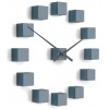 Designer self-adhesive wall clock Future Time FT3000GY Cubic light grey (Obr. 0)