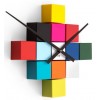 Designer self-adhesive wall clock Future Time FT3000MC Cubic multicolor (Obr. 1)