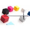 Designer self-adhesive wall clock Future Time FT3000MC Cubic multicolor (Obr. 2)