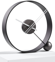 Design table clock Endless lacquered black/silver 32cm