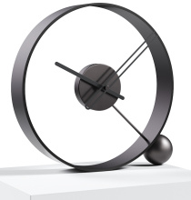 Design table clock Endless lacquered black/black 32cm