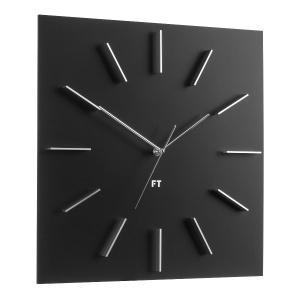 Wall Clock Future Time FT1010BK Square black 40cm