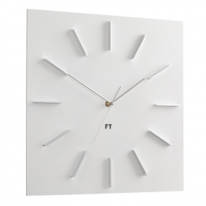 Wall Clock Future Time FT1010WH Square white 40cm