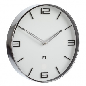 Designer wall clock Future Time FT3010WH Flat white 30cm