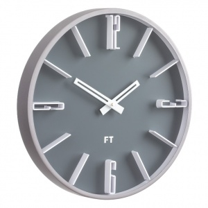 Designer wall clock Future Time FT6010GY Numbers 30cm