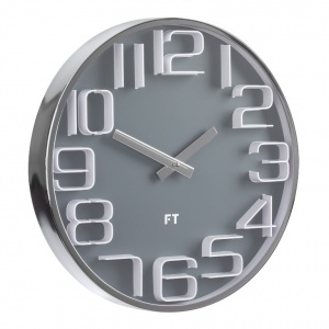 Designer wall clock Future Time FT7010GY Numbers grey 30cm
