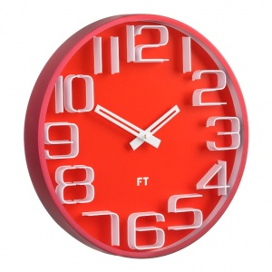 Designer wall clock Future Time FT8010RD Numbers 30cm