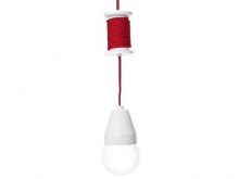 Bílá závěsná lampa na červeném lanu Leitmotiv LM914