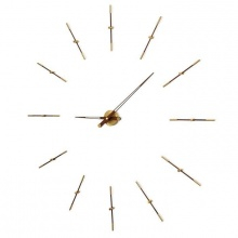 Designové nástěnné hodiny Nomon Merlin Walnut Gold 125cm