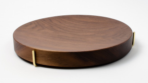 Luxury wooden storage tray Pau Natural solid ST walnut 27cm