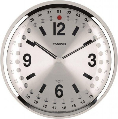 Nástěnné hodiny Twins 14 silver 32cm
Click to view the picture detail.