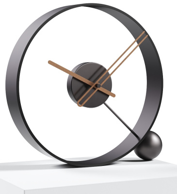 Design table clock Endless lacquered black/walnut 32cm
Click to view the picture detail.