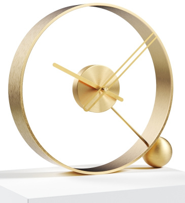 Design Table Clock Endless brushed gold/gold 32cm
Click to view the picture detail.