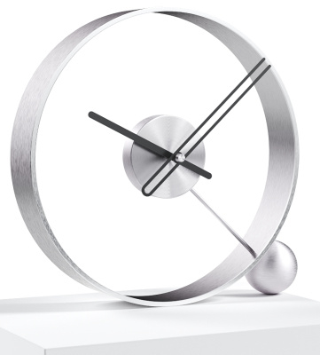 Design table clock Endless brushed silver/black 32cm
Click to view the picture detail.