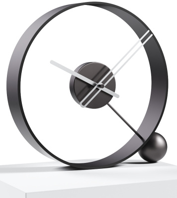 Design table clock Endless lacquered black/silver 32cm
Click to view the picture detail.