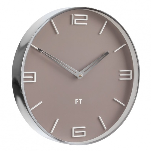 Designer wall clock Future Time FT3010BR Flat caffé latte 30cm
Click to view the picture detail.