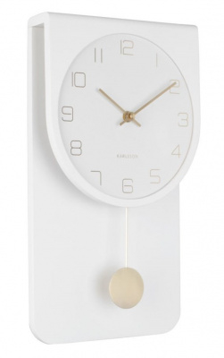Designové kyvadlové nástěnné hodiny 5779WH Karlsson 39cm
Click to view the picture detail.