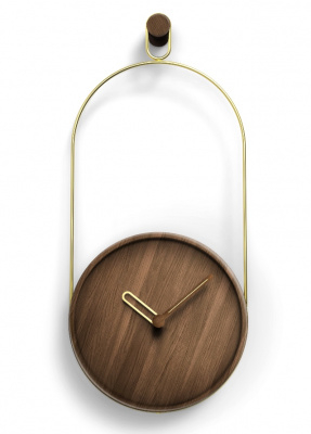 Designové nástěnné hodiny Nomon Eslabon Walnut Gold 68cm
Click to view the picture detail.
